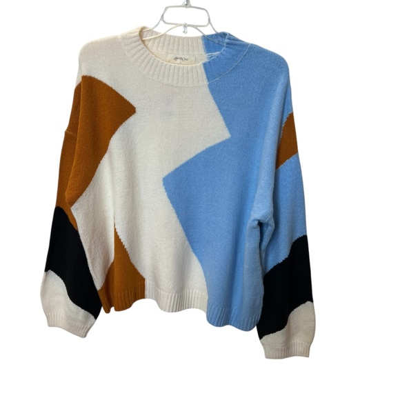 A Beautiful Soul Captivating Abstract Bullover Cowl Neck Sweater NWT - Picture 9 of 10